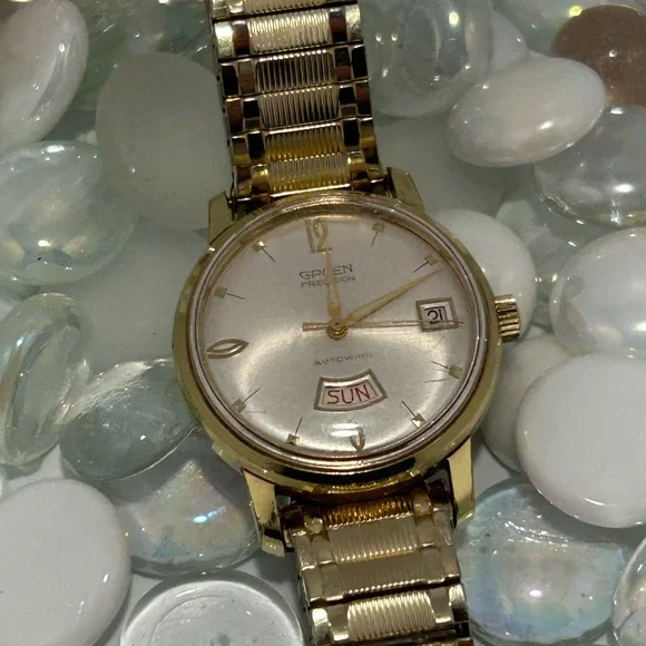 Gruen Precision Watch 17 Jewel Men's 10K Gold Fill Day-Date Automatic Watch